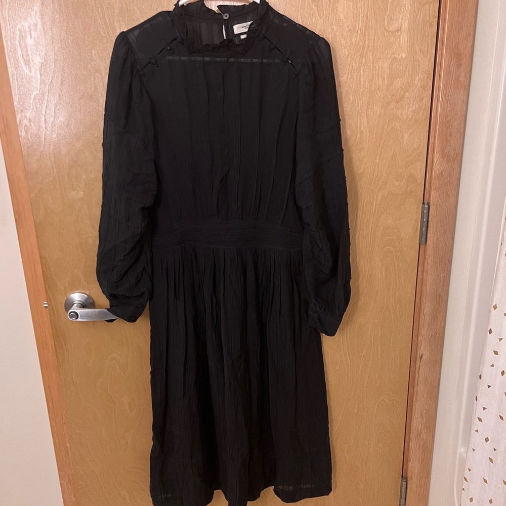 Pristine Isabel Marant Black Odea Midi Dress Sz 36 US 4 Pristine